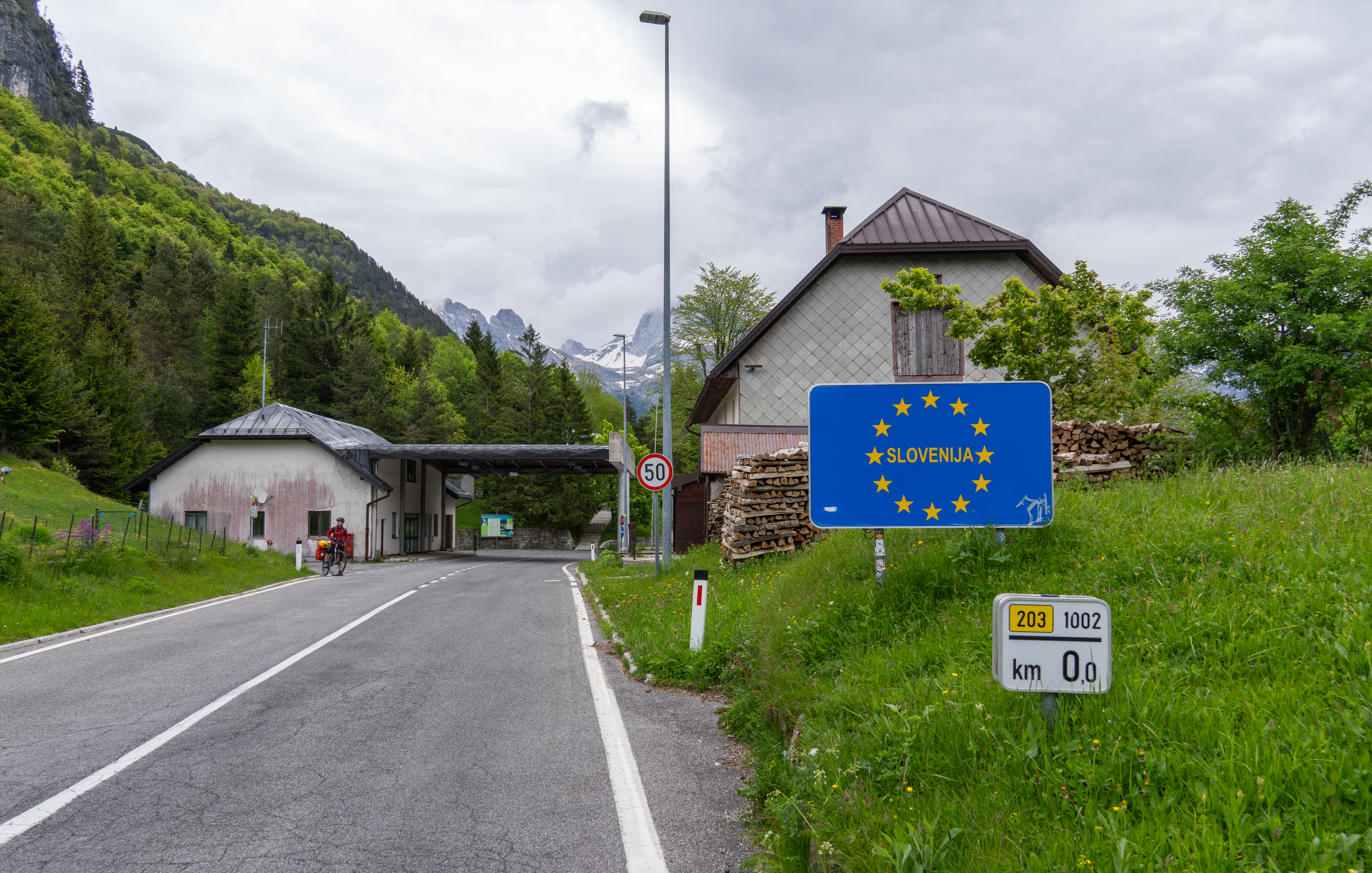 Grenzübergang Slowenien auf dem Passo del Padril